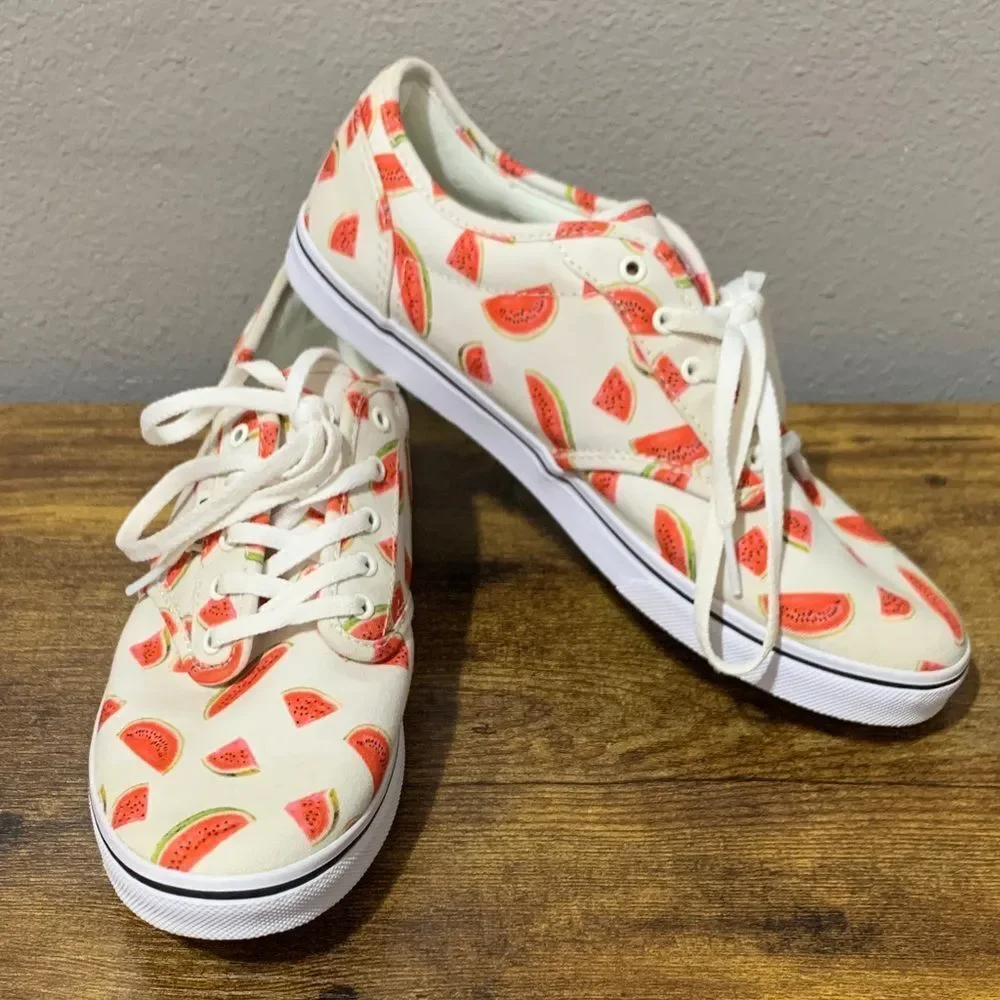 Vans White Atwood Low Watermelon Shoe Size 8 - Picture 1 of 7